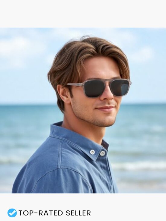 Retro Polarized Aviator Sunglasses Square Frame Vintage Modern Unisex Style main image 5